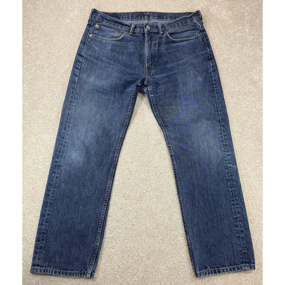 Levi's 505 Jeans Men's 34 X 30 (Fits 34x29) Straight Leg Blue Denim Cotton Logo